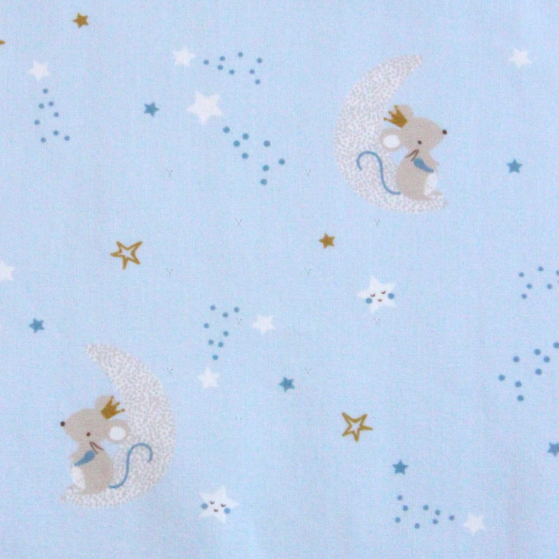 Gots Printed Cotton MEVA Sky / Blue Multicolored